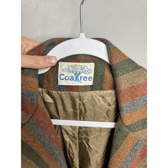 Vintage Coatree Wool Blazer Size Missing Herringbone Stripe Green Gray Brown - Picture 16 of 16